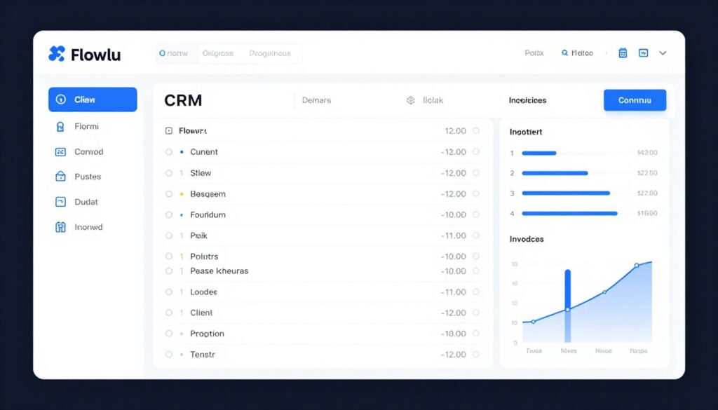 Flowlu's all-in-one business management dashboard for solopreneurs