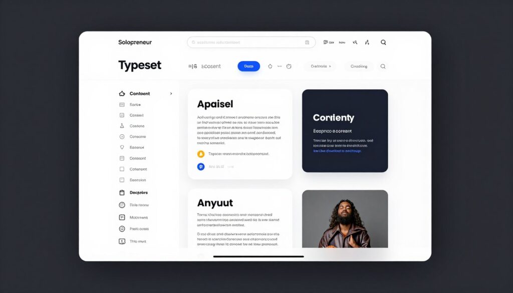 Typeset's AI-powered eBook designer creating professional content for a solopreneur