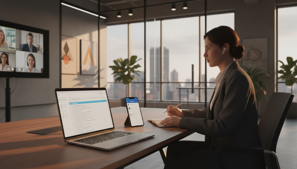 AI communication tools for meeting transcription and email management