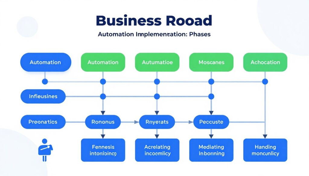 Business automation strategy roadmap with implementation phases