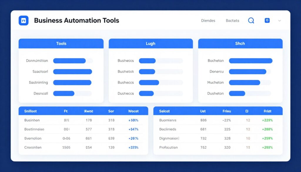 Business automation tools comparison dashboard