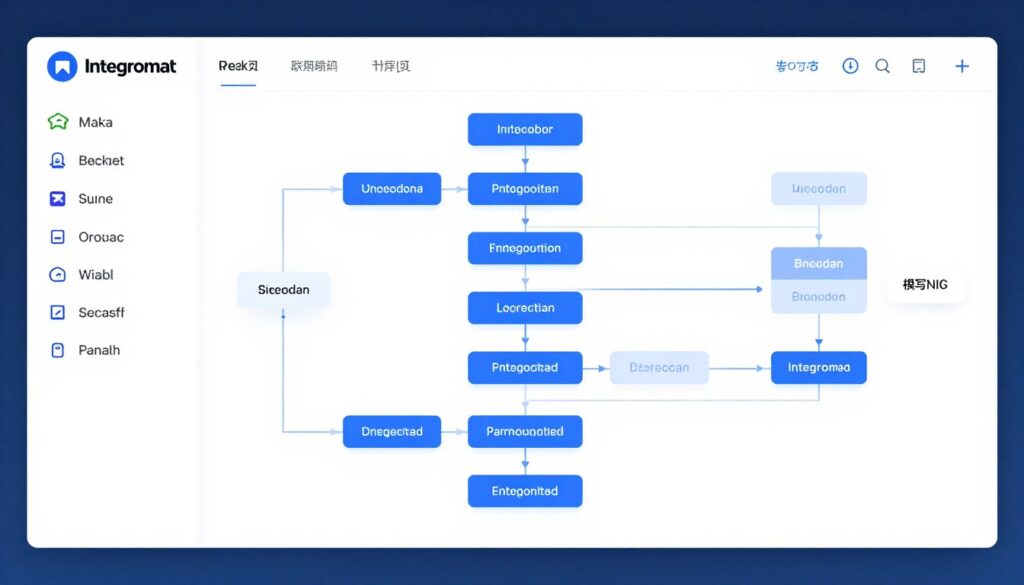 Make automation platform showing complex workflow scenarios