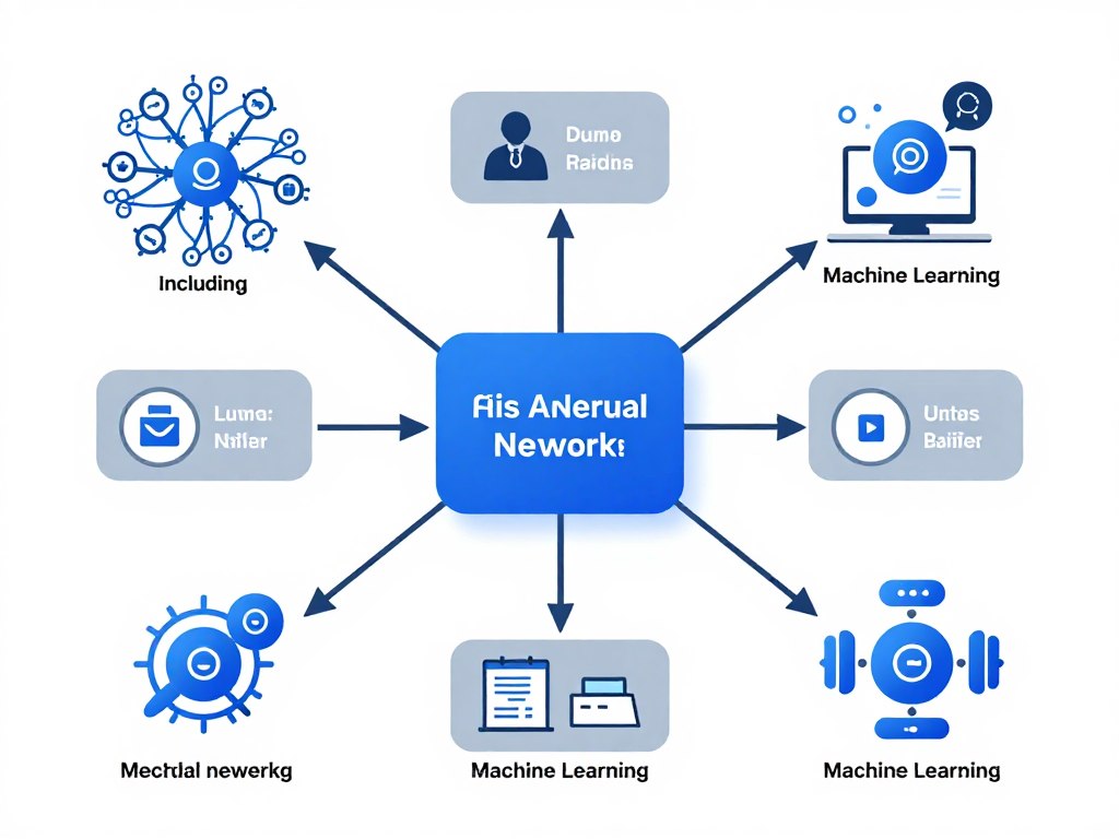 Visual representation of AI automation components and machine learning workflow