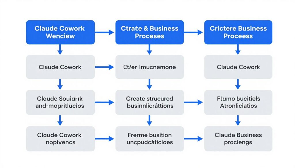 Business workflow and systems created with Claude Cowork showing organized processes