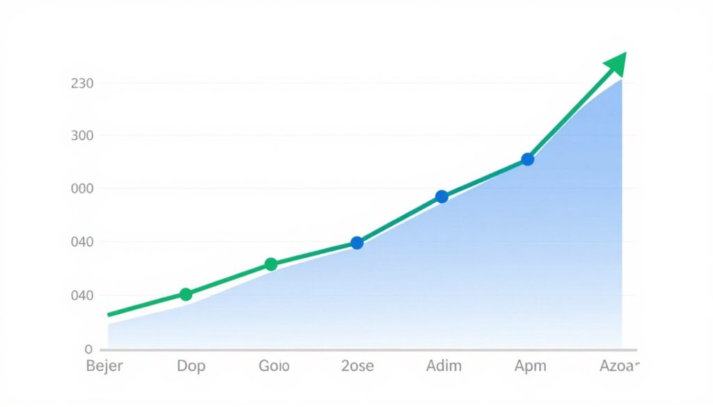 Business growth chart showing automation impact