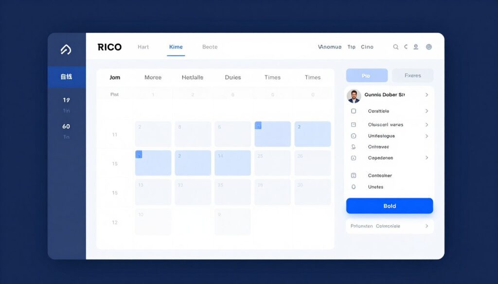 Calendar scheduling automation interface showing booking system