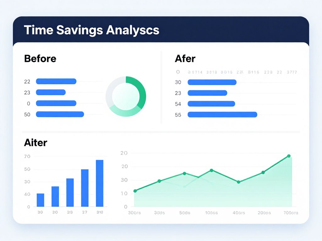 Charts showing time savings from automation