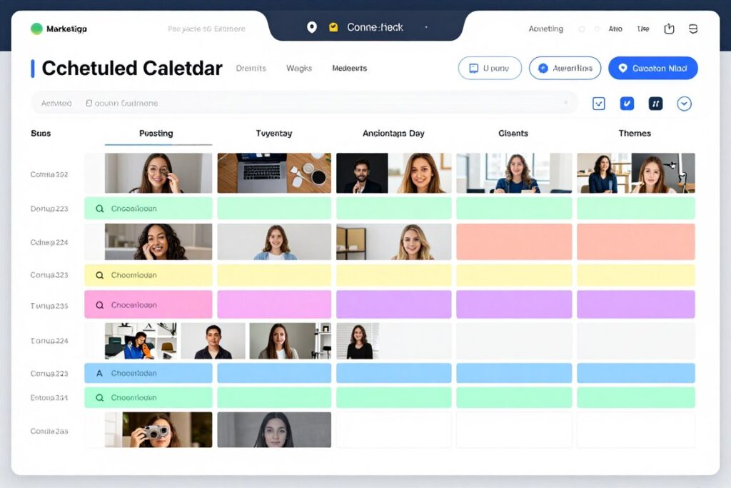 Content calendar showing automated posting schedule