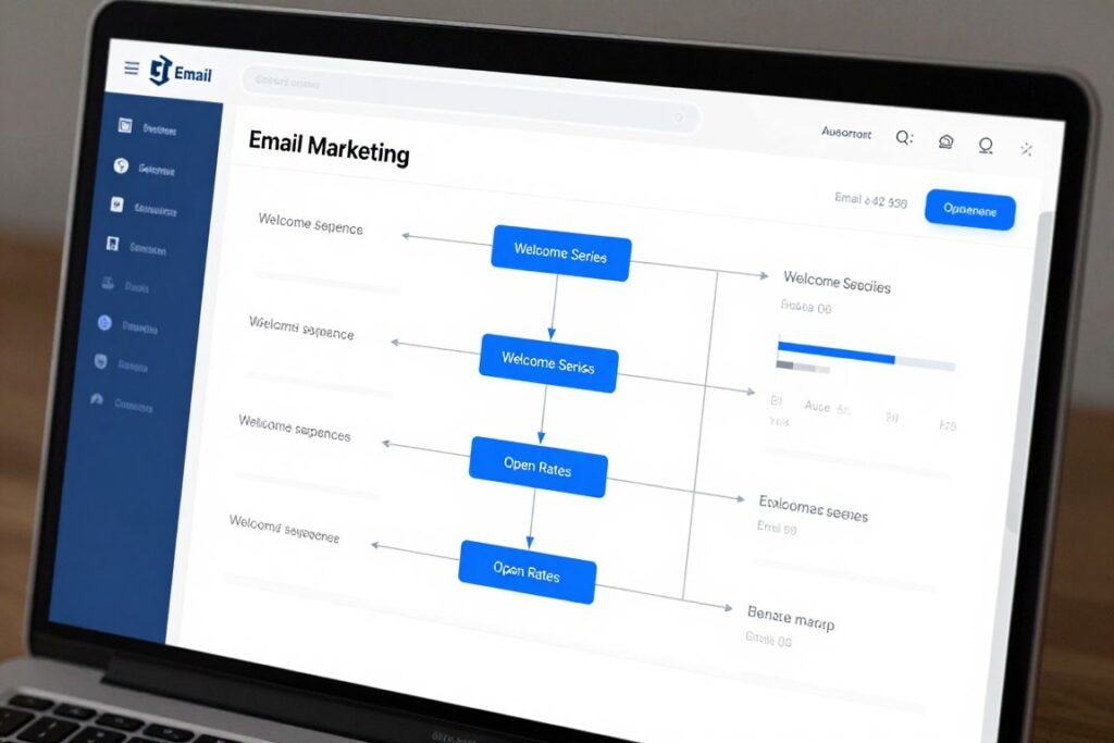 Email automation dashboard showing automated sequences